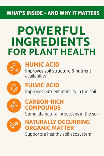 GS Plant Foods Humic Acid Soil Amendment – Leonardite-Derived Liquid Concentrate for Improved Soil Structure & Nutrient Availability – OMRI Listed for Organic Use – 1 Gallon