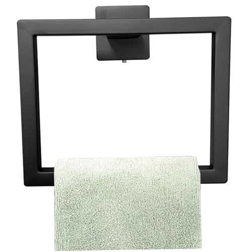 Soporte de toalla de mano de acero inoxidable con acabado negro mate premium 4