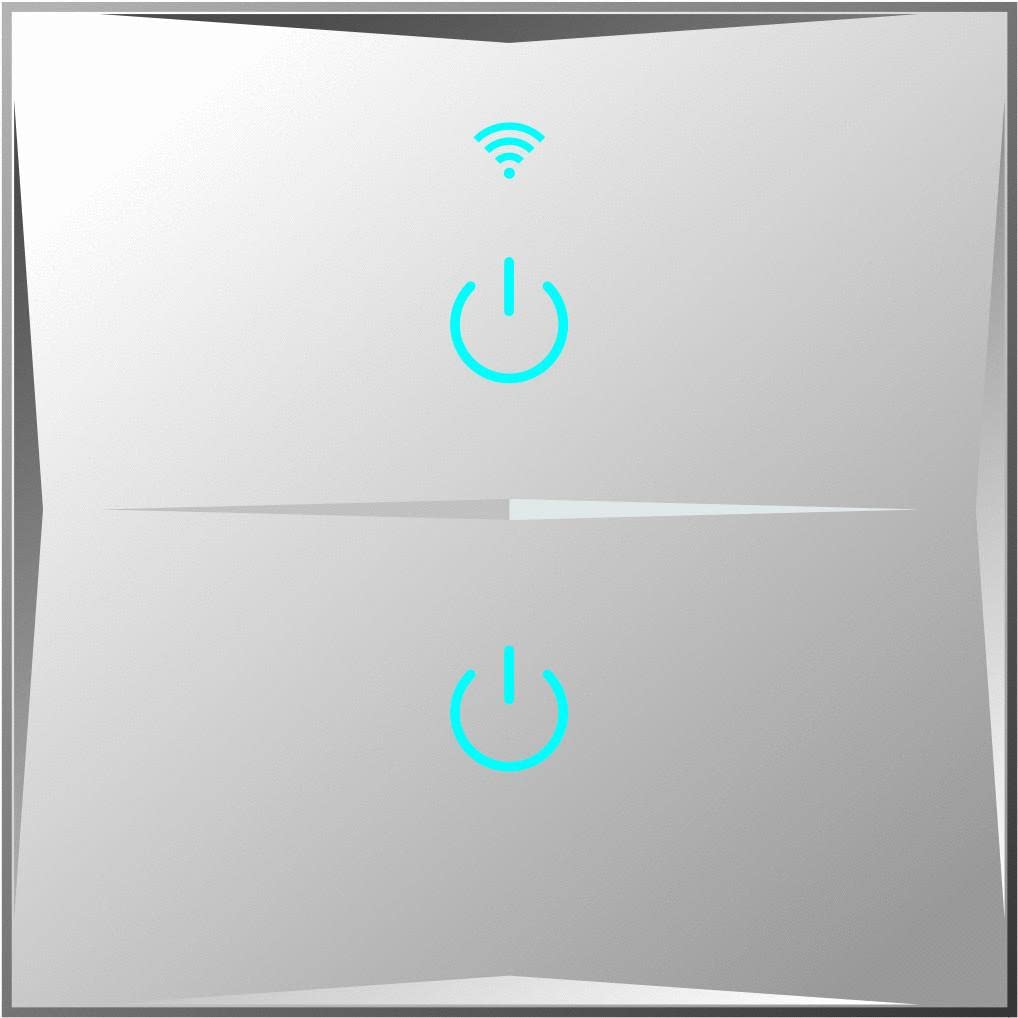 Smart Lichtschalter 2 Fach Weiß WLAN APP Touch Google Home Amazon Alexa HL02-11 (5)