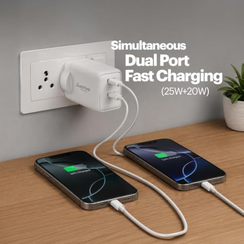 Image of Stuffcool Numen 45 Pro Dual Type-C GaN Charger with 45W PD PPS Fast Charging, Supports Samsung Super Fast Charging 2.0 & AVS, Compatible with MacBook Air, iPhone, Samsung & Pixel, Made in India