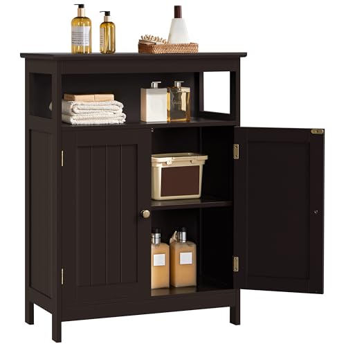 Yaheetech Bathroom Floor Storage Cabinet, Wooden Free Standing Storage Organizer