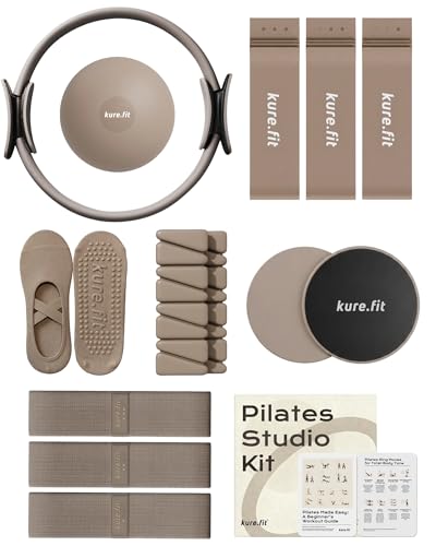kure.fit Pilates Kit for Women – Home Pilates Equipment Set with Ring, Ball & Resistance Bands | Pilates Starter Kit with Accessories in Gift Box