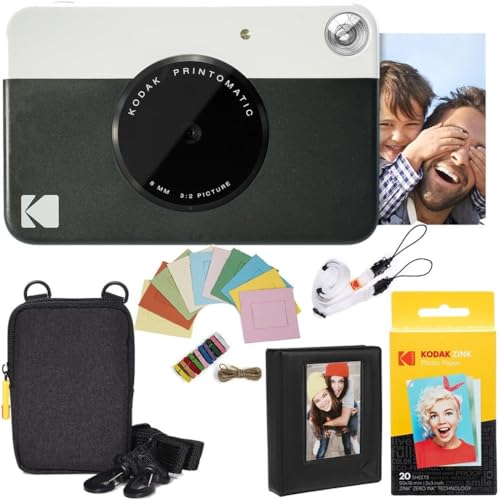 KODAK, confezione deluxe per fotocamera istantanea Printomatic con carta zincata (20 fogli) e...