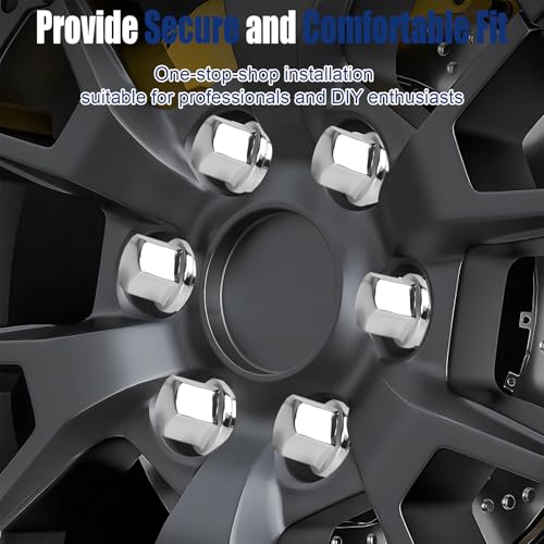 Image of M14x1.5 OEM Lug Nuts,Large Acorn Seat Wheel Lug Nuts,Hex 22mm(7 /8')' Height 1.5'' Conical Cone Bulge Seat(20Pcs,Chrome)