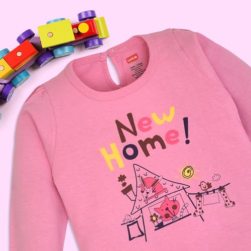 Image of LuvLap Baby Girls 100% Cotton Full Sleeve Top & Pyjama Sets, Pack Of 02