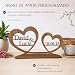 Imagen de Amaisso® Regalo Aniversario Pareja Personalizado con Nombres y Fecha en Madera