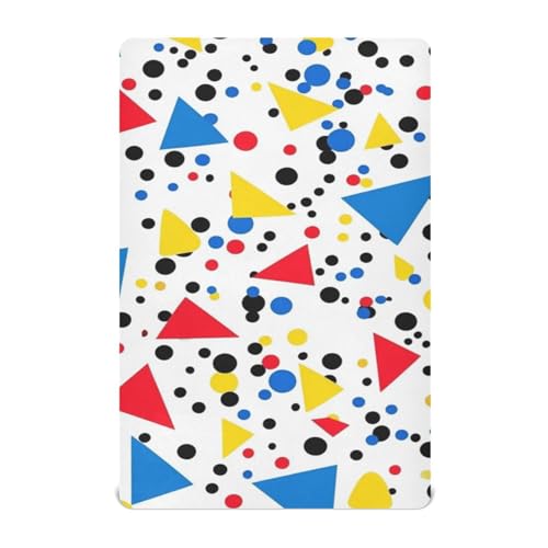 Image of Crib Sheet Breathable Soft Crib Mattress Sheet for Baby Toddler Boys Girls Fitted Crib Sheet Fit Standard Crib Mattress 52 x 28 Inch Colorful Triangle Dots