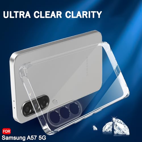 Image of TheGiftKart Back Cover for Samsung Galaxy A57 5G Case | Best Camera Protection | Inbuilt Dust Plugs & Anti-Slip Grip | Ultra Clear Soft Slim Galaxy A57 Back Cover Case (Silicone, Transparent)