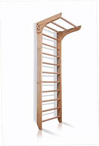 CleverWood Wooden Swedish Ladder, Stall Bars Set for Physical Therapy & Gymnastics
