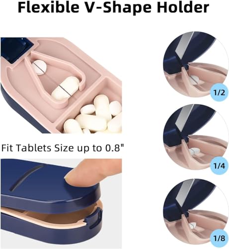 Image of DAZZLIQ Dual-Purpose Medicine Container Tablet Cutter for Small Tablets Medicine Piller Pill Cutter for Tablets of Any Size Medicine Box for Home Medicine Cutter for Pills Box Portable Pill Box BLUE