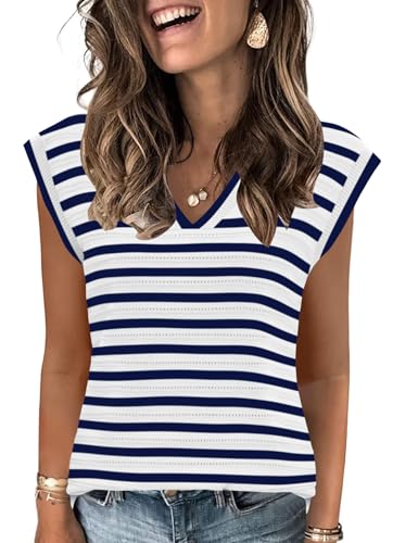 Image of AKEWEI Sweater Vest Women Sleeveless Knitted V Neck Cap Sleeve Pullover Tank Tops 2025 Summer Fall Fashion Causal Trendy