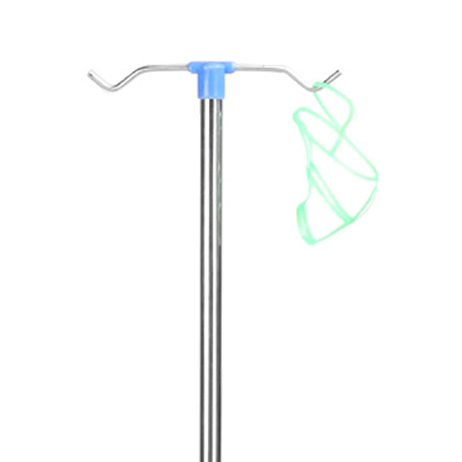 Jiawu 2 Ganci, 3 Rotelle, Asta Portaflebo Portatile Rotante, Supporto per Infusione in Acciaio Inossidabile Regolabile in Altezza Porta Sacca Portaflebo per Ospedale, Domiciliare