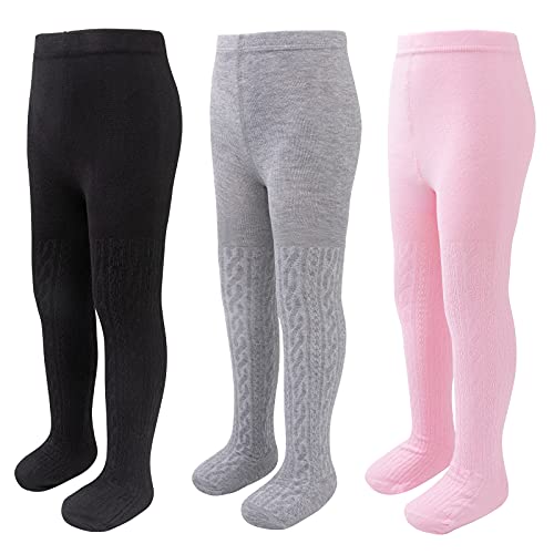 Techcity Girls Tights Toddler Seamless Leggings Pantyhose Cotton Cable Knit Pants Stockings For Girls 2-14 Years cover