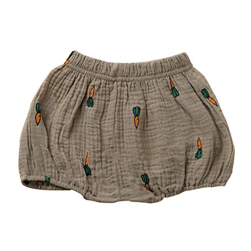 MODNTOGA Baby Bloomers Unisex Baby Girls Boys Cotton Linen Blend Shorts Toddler Infant Shorts Loose Diaper Cover Clothes (Khaki, 3-4 T(Size:100))