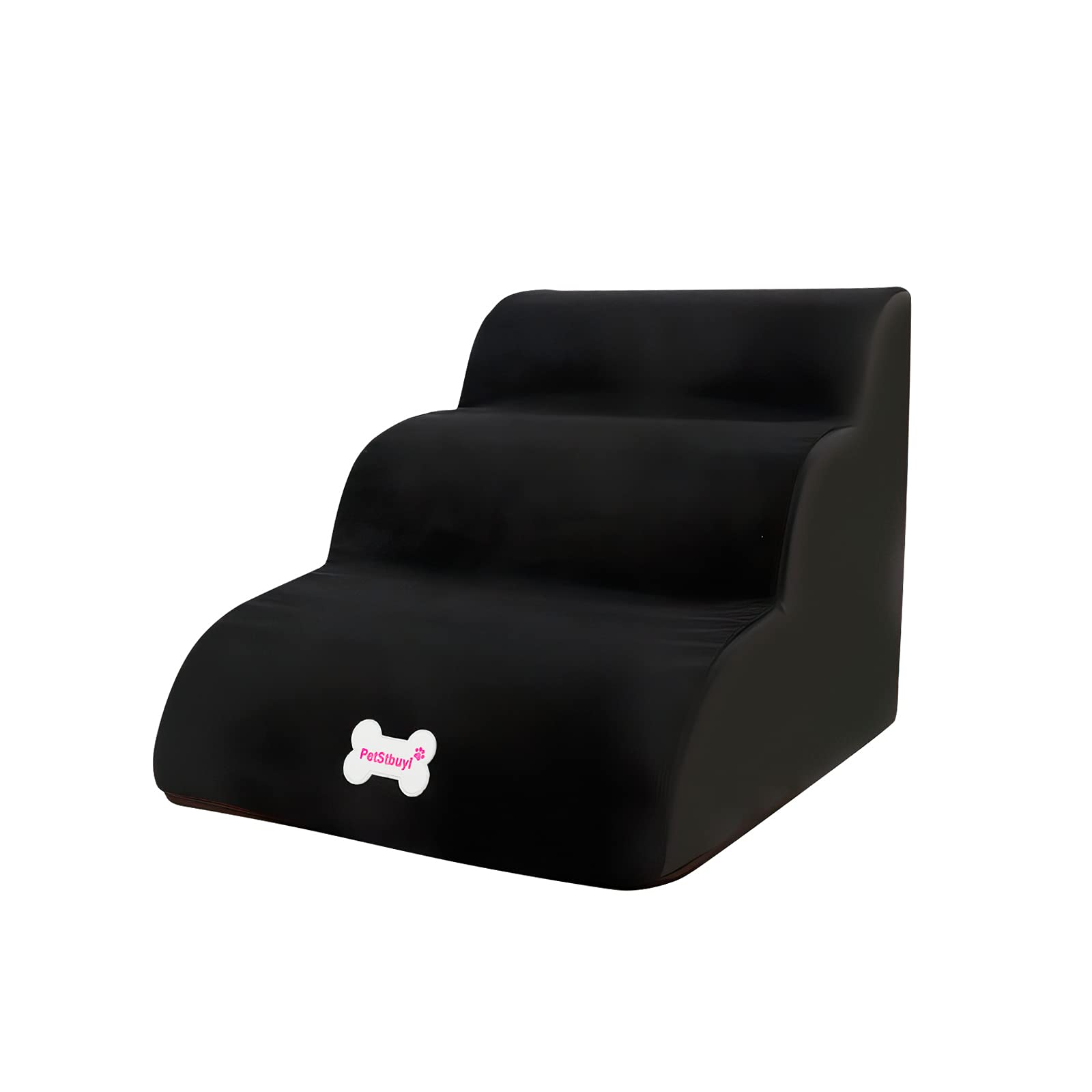 Galatée Escaleras para Perros, Escaleras Suaves para Mascotas con Cubierta Lavable y con Cremallera, Escalones De Rampa para Perros Fáciles De Escalar, Rampas para Perros para Sofá Cama(Negro)