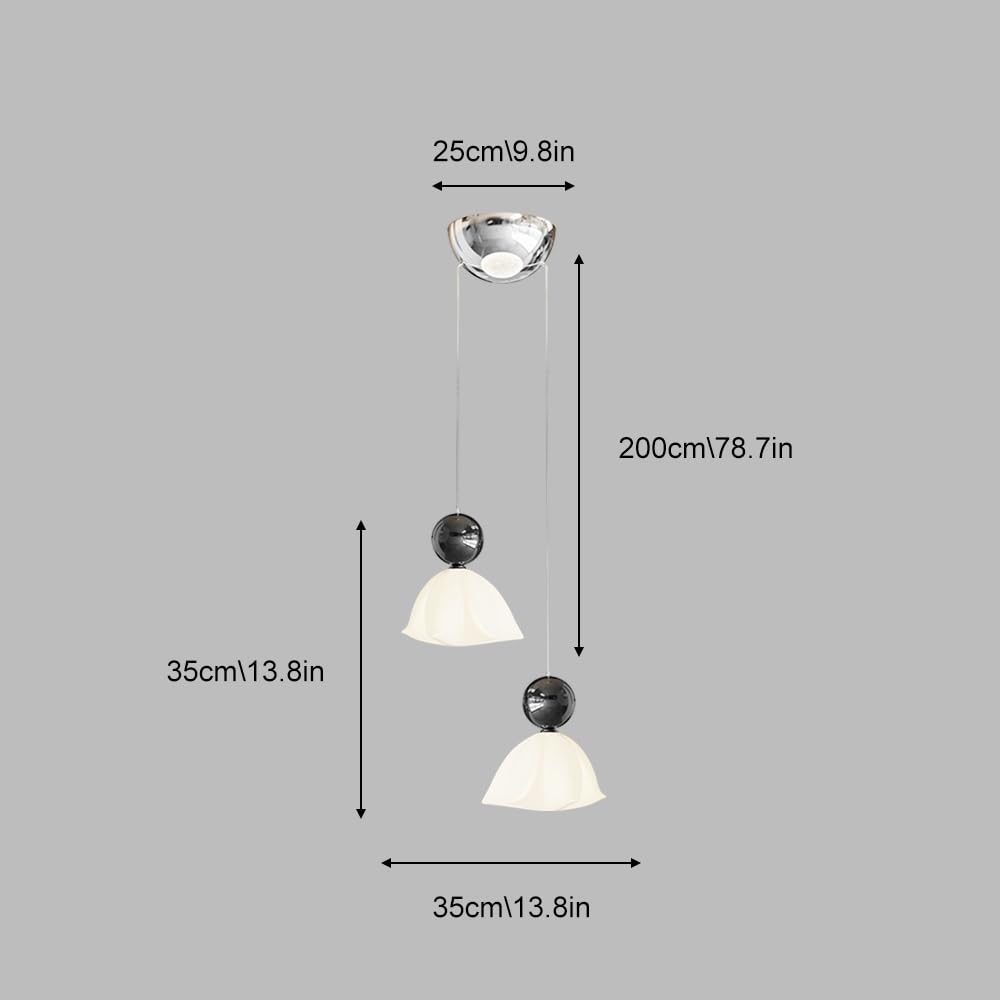 Lámpara Colgante de Techo de Metal y acrílico con luz LED, luz Moderna de Isla de Cocina con Forma de Flor para Sala de Estar, Comedor, cafetería, Bar, Restaurante, Ventosa con Acabado en CRO