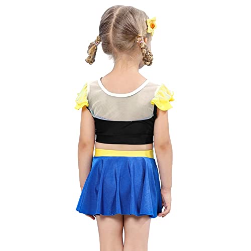 Image of MYRISAM Girls Princess Two Piece Tankini Swimsuits Cosplay Party Bathing Suits Ruffles Beach Surf Swimming Swimwear Bikini Set 3-4T