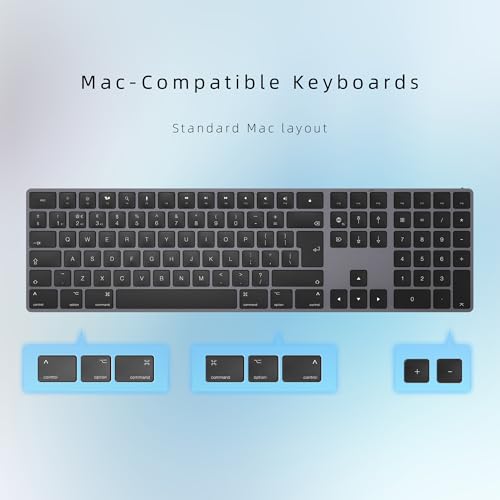 Clavier Mac bluetooth en aluminium gris rechargeable pour multi-appareils - 6