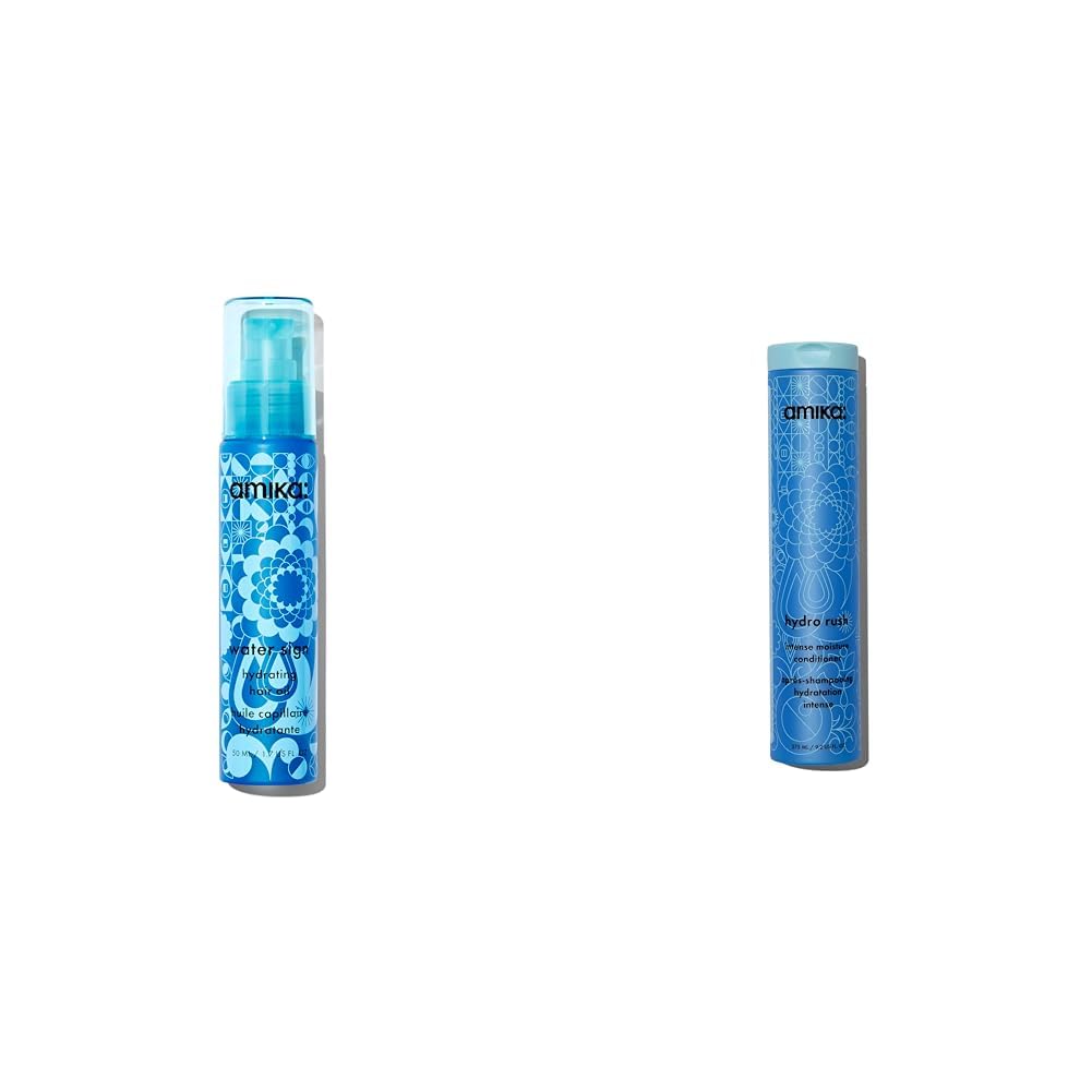 Amika water sign hydrating hair oil with hyaluronic acid bundle with 275ml intense moisture conditioner