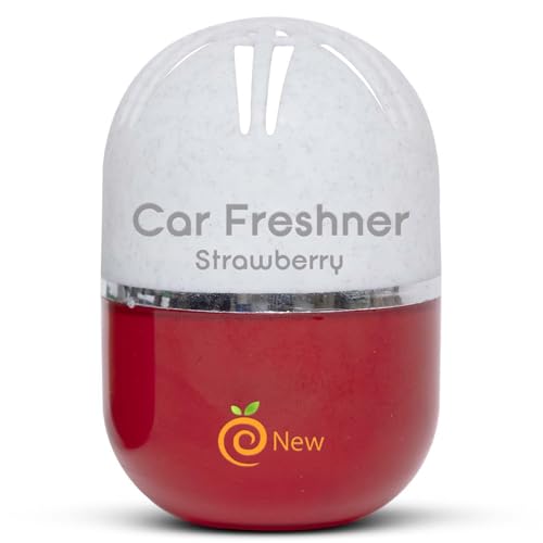 Image of Strawberry Car Air Freshener | 100ml | Premium Sweet Car Perfume with Twist-Control Aroma | Long-Lasting Strawberry Car Scent up to 60 Days|Odor Eliminator for Car Dashboard, Cabin, Home & Office