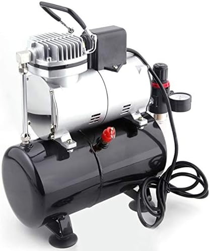 Timbertech Professional Piston Airbrush Compressor with Cooling Down Fan ABPST08 Airbrush Mini Compressor Oil-Less Quiet Spraying Air Compressor with Tank 220-240V