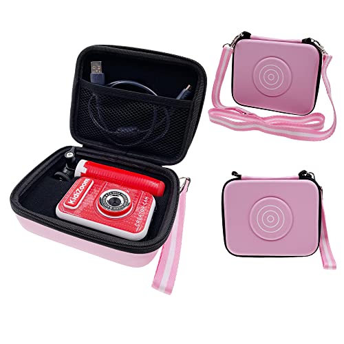 xcivi Carrying Travel Case with Shoulder and Wrist Strap for VTech KidiZoom Creator Cam Kid Video Camera, Specifically Designed Accessory for Vtech Kidizoom Creator Cam(Pink)