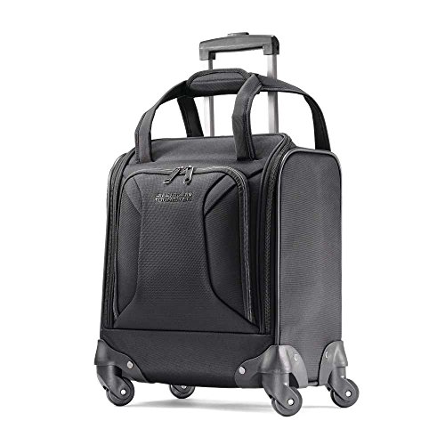 American Tourister Zoom Softside Luggage with Spinner Wheels, Black, Underseater