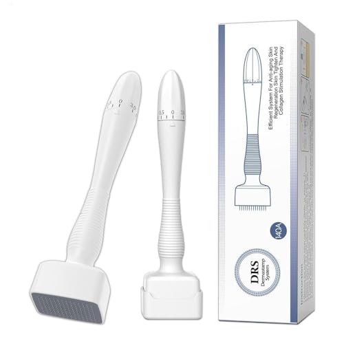 Image of JM SELLER Derma Stamp Adjustable Pen 0mm - 3mm,100 A Titanium micro needles I Amazing Professional Microneedling Pen for Skin Repair, Face, Hair & Beard Growth I Easy to use I Safe and Effective