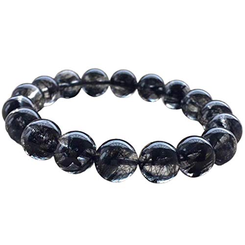 11Mm Certificate Natural Black Rutilated Quartz Crystal Clear Round Beads Women Men Bracelet Aaaaa #TOP3