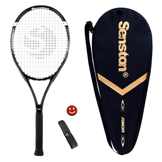 Senston Racchetta da Tennis da 27'', Racchette Tennis con Borsa, Grip da Tennis, Smorzatore di Vibrazioni, Presa e Controllo Eccellenti