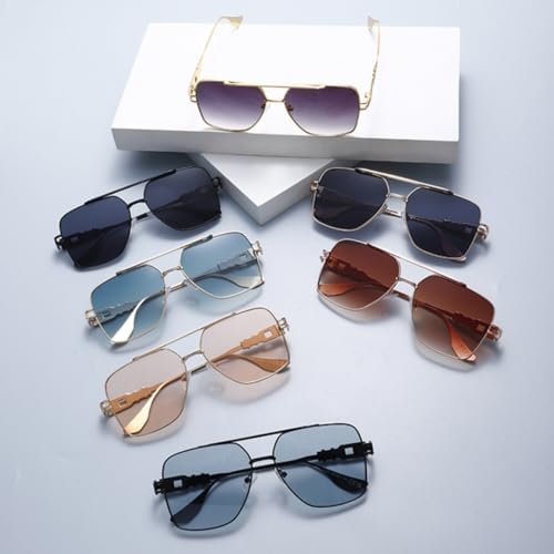 Vintage Oversized Sunglasses Fashion Classic Metal Frame Travel Outdoor Shades Uv400 for Women Men2