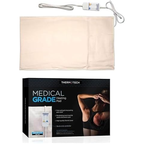 Medical Grade Heating pad with Automatic Moist Heat by Thermotech, High Heat Heating pad for Back Pain and Cramps - 2nd Gen Version (Medium Digital - 18" by 14") Cover