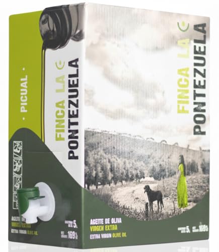 Finca La Pontezuela AOVE 5 Litros Picual - Aceite de Oliva Virgen Extra Garrafa 5L (Formato Bag in Box) - Cosecha Temprana, Intenso y Alto en Polifenoles - Origen España