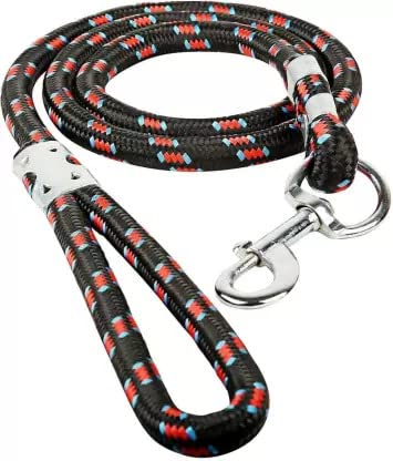 Pedigone Stylish Nylon Black Rope Cord Training Leash for Dogs with Strong Hook Size