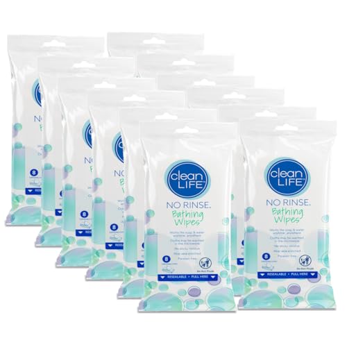 No-Rinse Bathing Wipes by Cleanlife Products (12...