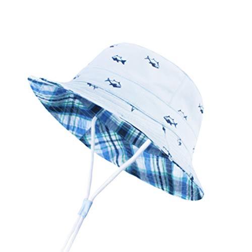 Baby Sun Hat Toddler Summer UPF 50+ Sun Protection Baby Boy Girl Infant Beach Wide Brim Bucket Adjustable Kid Cap Light Blue4 Small