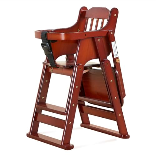 Fiegcit ベビーチェア 木製椅子 ハイチェア キッズチェア 赤ちゃん椅子 4段階調節可能 安全ベルト付き テーブル可動 折りたたみ 天然木製 ナチュラル (1)