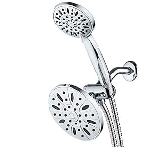 AquaDance Premium High Pressure 3-Way Rainfall Combo Combines The Best of Both Worlds-Enjoy Luxurious Rain Showerhead and 6-Setting Hand Held Shower Separately or Together, Chrome