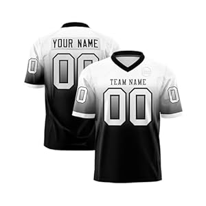 Personalisiertes American Baseball Trikot,Individuell Bedruckt Namen Nummer & Logo,Fußballtrikot Für Erwachsene/kinder Unisex Football Kostüm Funktional Kleidung Tshirt Herren Oversize(Schwarz)