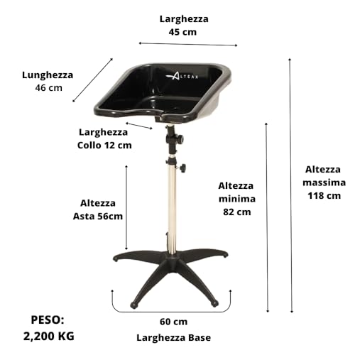 AltéAx Lavatesta Portatile Per Parrucchieri Quadrato Con Doccetta Per Lavandino Universale – Design Ergonomico è Utilizzato Come Lavatesta Per Disabili (Lavatesta Parrucchiera Professionali) - 3