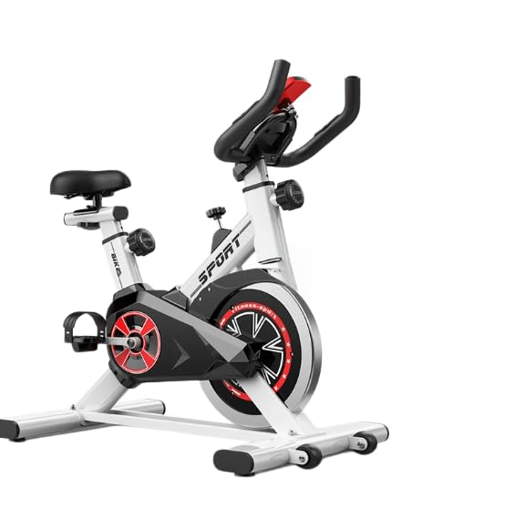 Vélo d'appartement silencieux à courroie et résistance réglable pour cardio