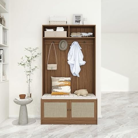 RuiSiSi Hall Tree with Bench Cover