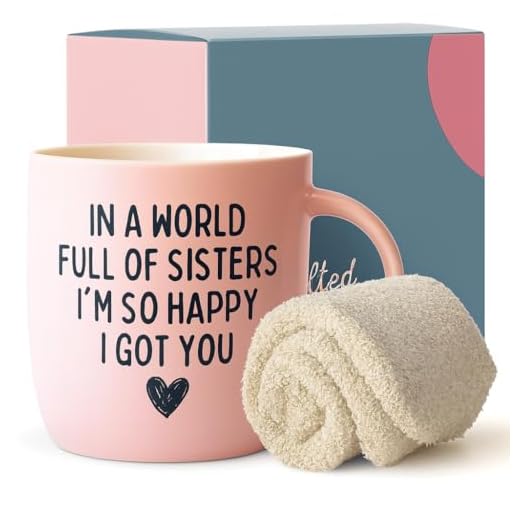 Gifffted Tasse De Meilleur Soeur, Mug Original Idée Cadeau Pour Anniversaire, Cadeau Soeur Naissance, Soeurs, Elle, Noel, Saint Valentin Femme, Fête des Mères, 380 ML