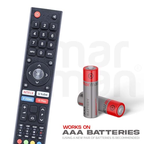 Image of marman Compatible with Croma Tv Remote Control Original Model CREL7370 Suitable Only on 32 Inch HD Ready LED Smart Android Television Without Voice Command and Google Assistant with Streaming Apps