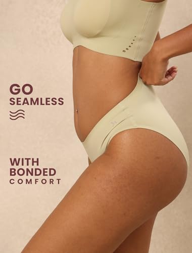 Image of Krvvy Low Waist Mid Coverage Seamless Bikini Panty for Women | Ultrasoft Underwear with 100% Cotton Gusset & Ventilation Holes