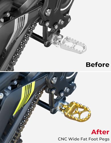 Image of KEMIMOTO Motorcycle Foot Peg Compatible with Surron Light Bee X /S Footpegs x260 and x160 Talaria Sting MX3 MX4 Talaria XXX Electric Dirt Bike Gold