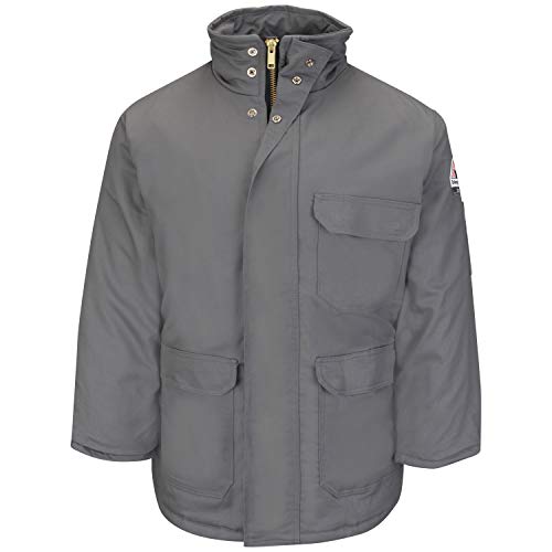 Bulwark Men's Deluxe Parka-Excel Fr ComforTouch, Grey, Medium