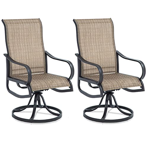 Poteban Outdoor Patio Swivel Dining Chairs Set of 2, All Weather Patio