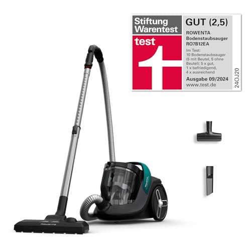 Rowenta Green Force Cyclonic Max usisavač u spremniku bez vrećice, motor od 900 W, 73 decibela, kapacitet 2,5 litre, radijus čišćenja 9 m, ekološki dizajn, crno-zeleni, RO7B12