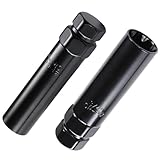 GearTrust 7 Spline Lug Nut Key 6 Spline Lug Nut Socket Removal Tool, 2 PCS Dual Hex Drive Aftermarket Wheel Lock Key Replacement for Lug Nuts (Black)